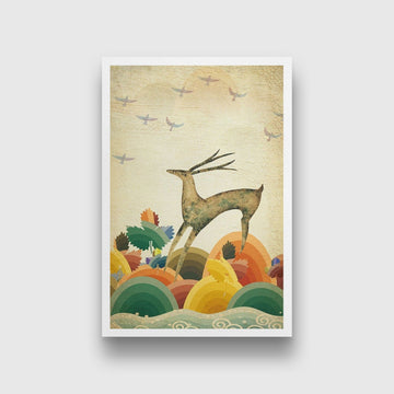 Deer 3 Painting - Meri Deewar 2 : 3 Vertical Premium Wall Art Canvas by MeriDeewar