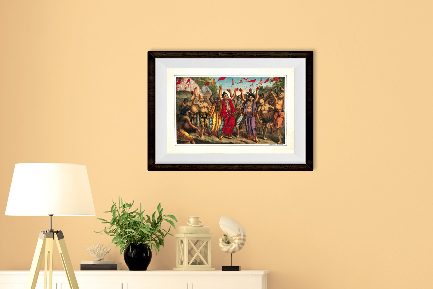Devotees-of-Krishna-and-followers-of-Sri-Caitanya Painting - Meri Deewar 3 : 2 Horizontal Premium Wall Art Canvas by MeriDeewar