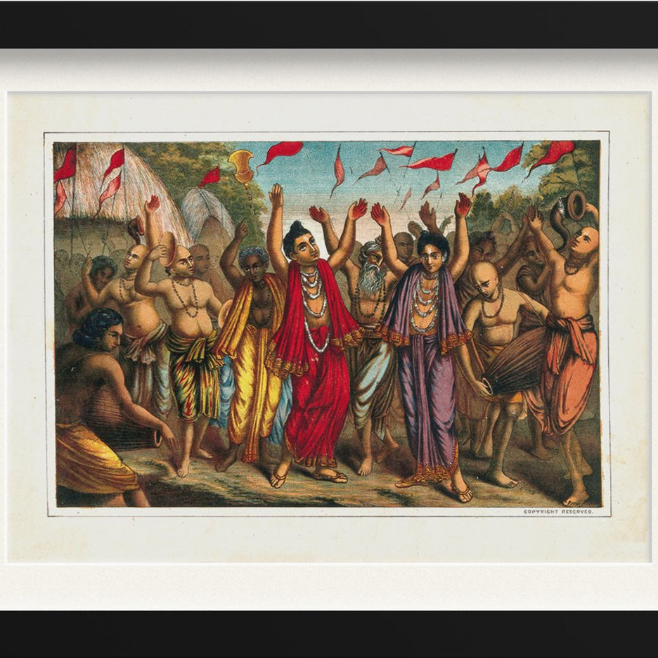 Devotees-of-Krishna-and-followers-of-Sri-Caitanya Painting - Meri Deewar 3 : 2 Horizontal Premium Wall Art Canvas by MeriDeewar