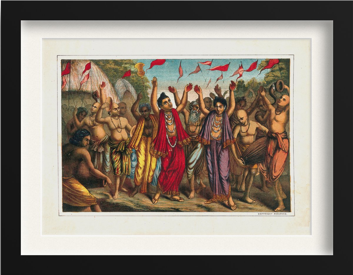 Devotees-of-Krishna-and-followers-of-Sri-Caitanya Painting - Meri Deewar 3 : 2 Horizontal Premium Wall Art Canvas by MeriDeewar