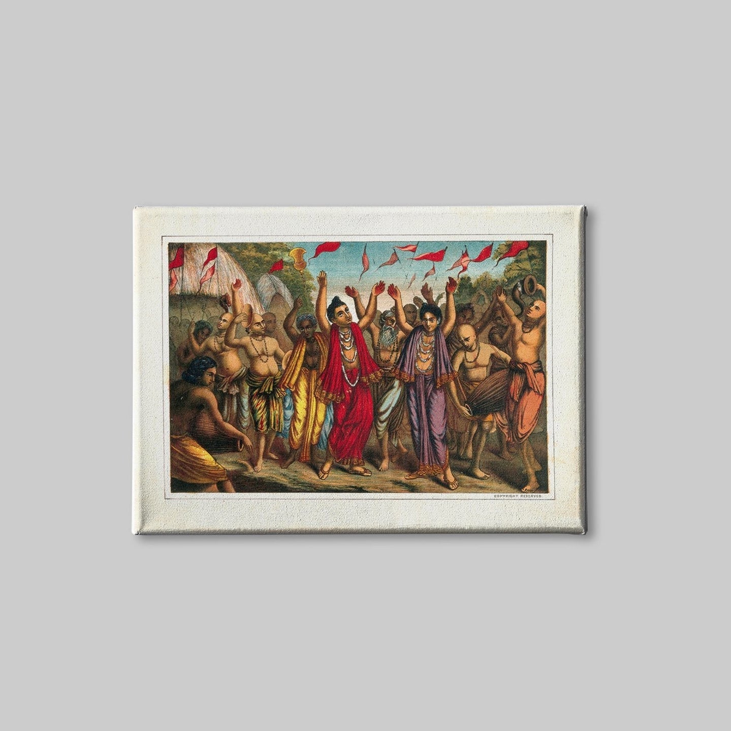 Devotees-of-Krishna-and-followers-of-Sri-Caitanya Painting - Meri Deewar 3 : 2 Horizontal Premium Wall Art Canvas by MeriDeewar