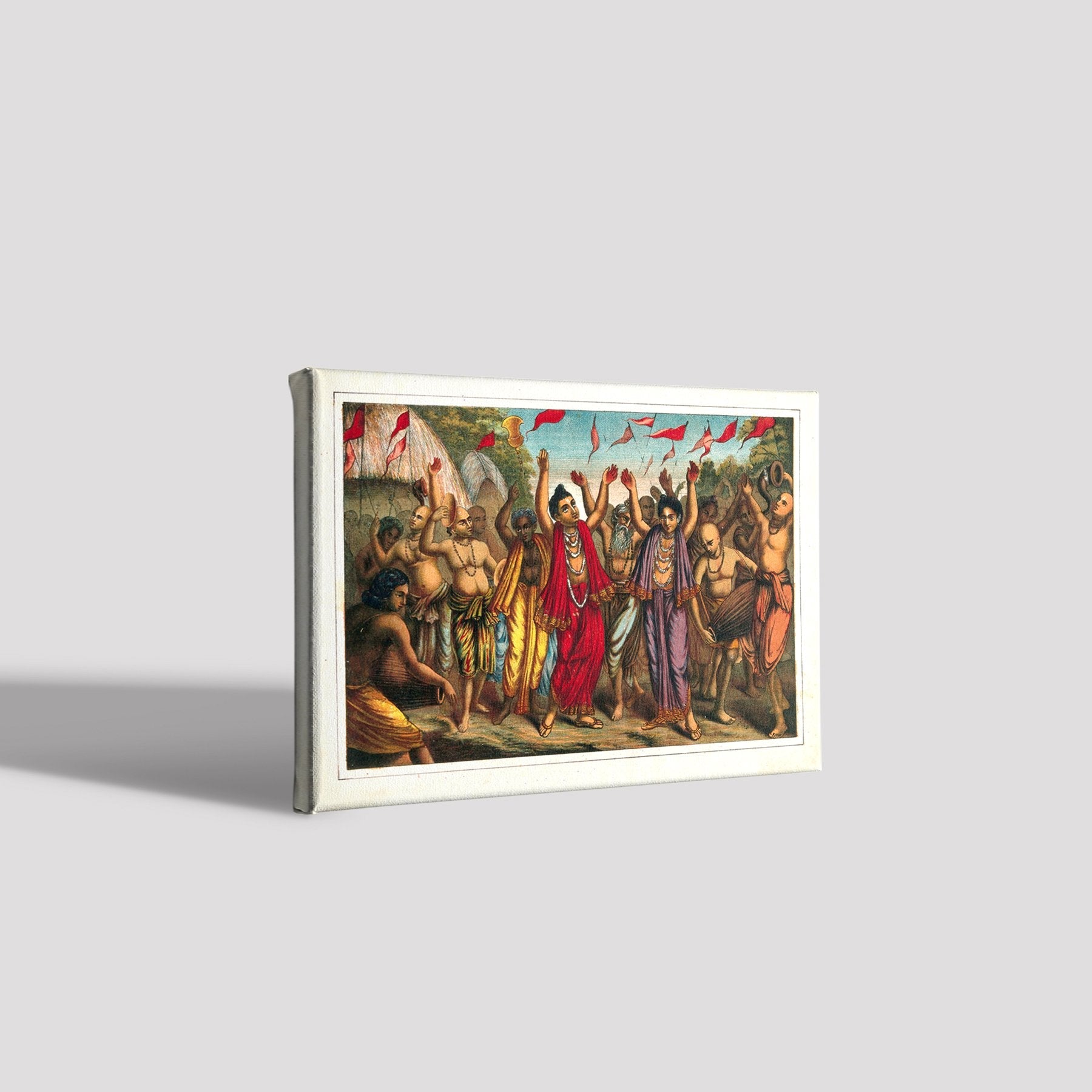 Devotees-of-Krishna-and-followers-of-Sri-Caitanya Painting - Meri Deewar 3 : 2 Horizontal Premium Wall Art Canvas by MeriDeewar