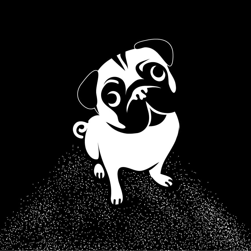 Dog painting 1 : 1 Square Premium Wall Art Canvas by MeriDeewar