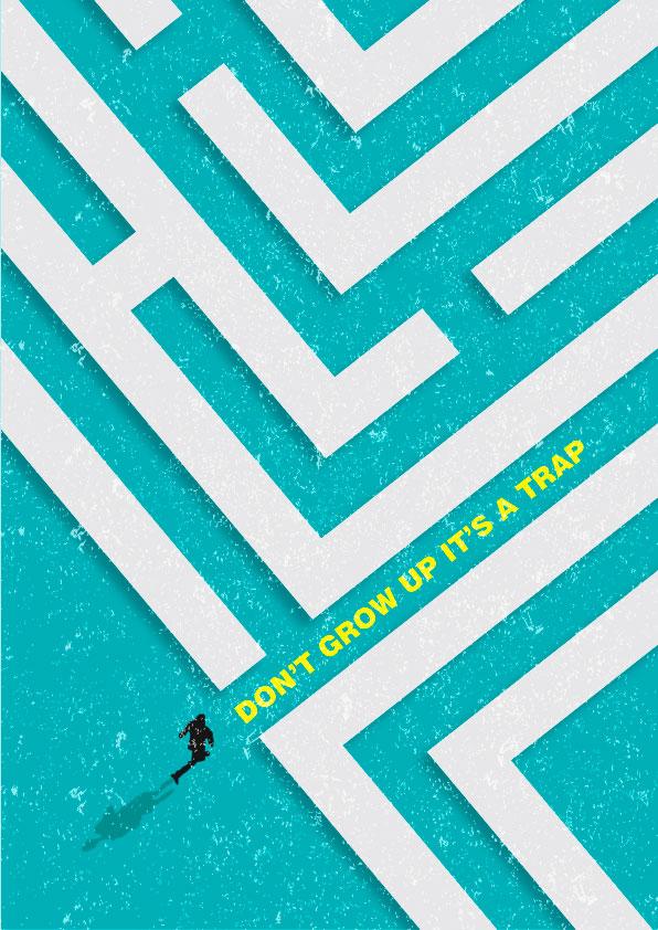 Don't grow up it's a trap Poster Poster A3 / Poster Premium Wall Art Canvas by MeriDeewar