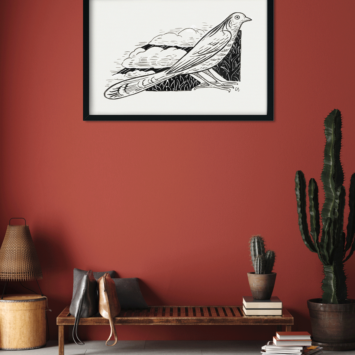 Dove Painting 3 : 2 Horizontal Premium Wall Art Canvas by MeriDeewar
