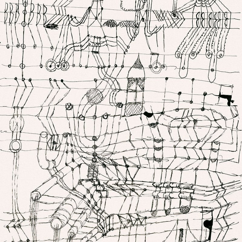 Drawing Knotted in the Manner of a Ne - Meri Deewar 2 : 3 Vertical Premium Wall Art Canvas by MeriDeewar
