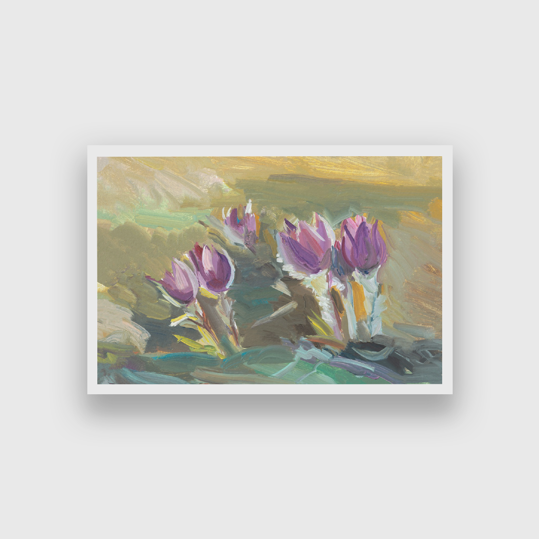 Dream Purple Grass Painting 3 : 2 Horizontal Premium Wall Art Canvas by MeriDeewar