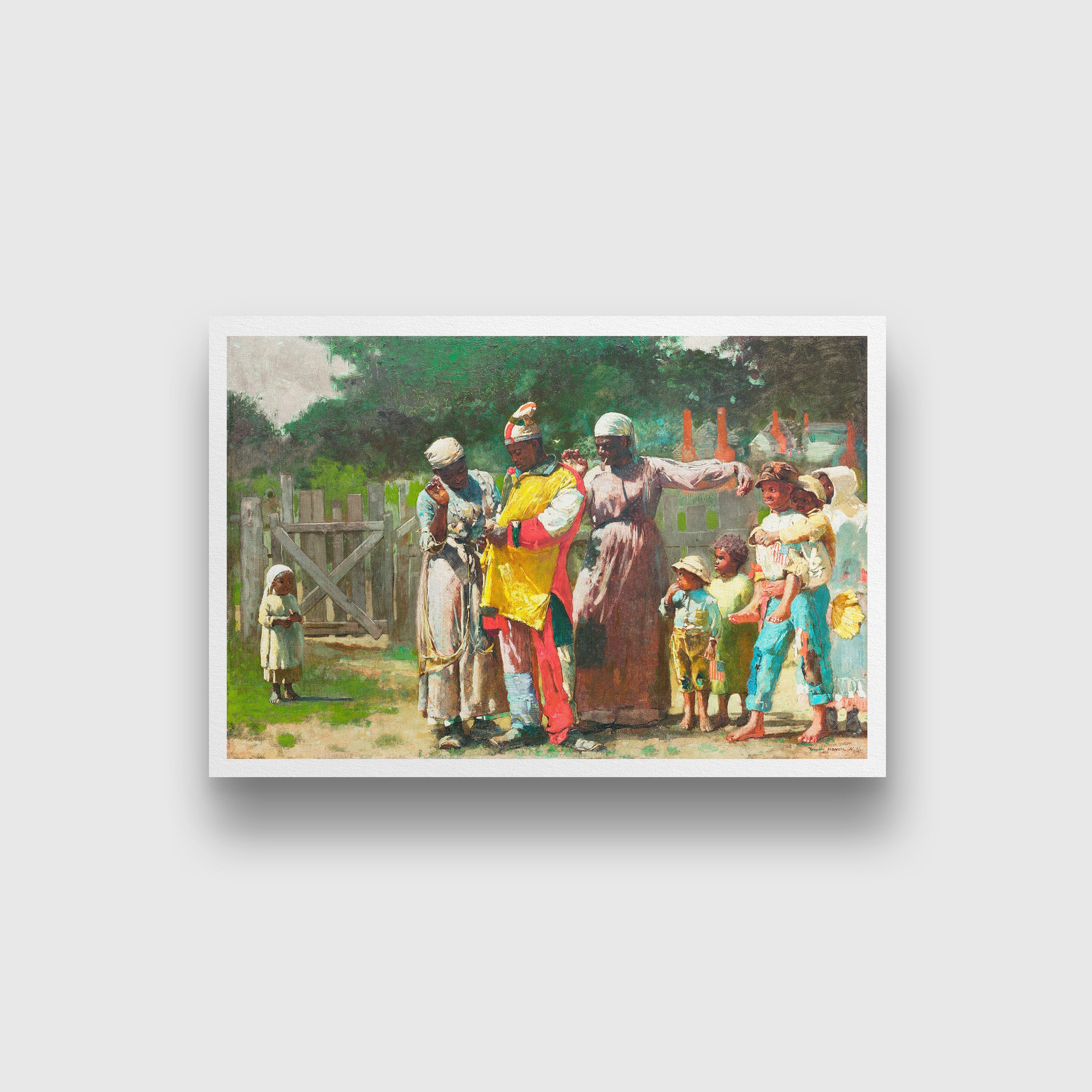 Dressing for the Carnival painting -Meri Deewar 3 : 2 Horizontal Premium Wall Art Canvas by MeriDeewar