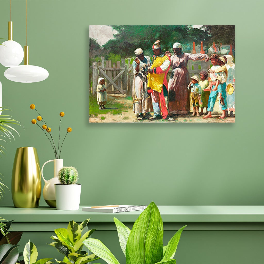 Dressing for the Carnival painting -Meri Deewar 3 : 2 Horizontal Premium Wall Art Canvas by MeriDeewar
