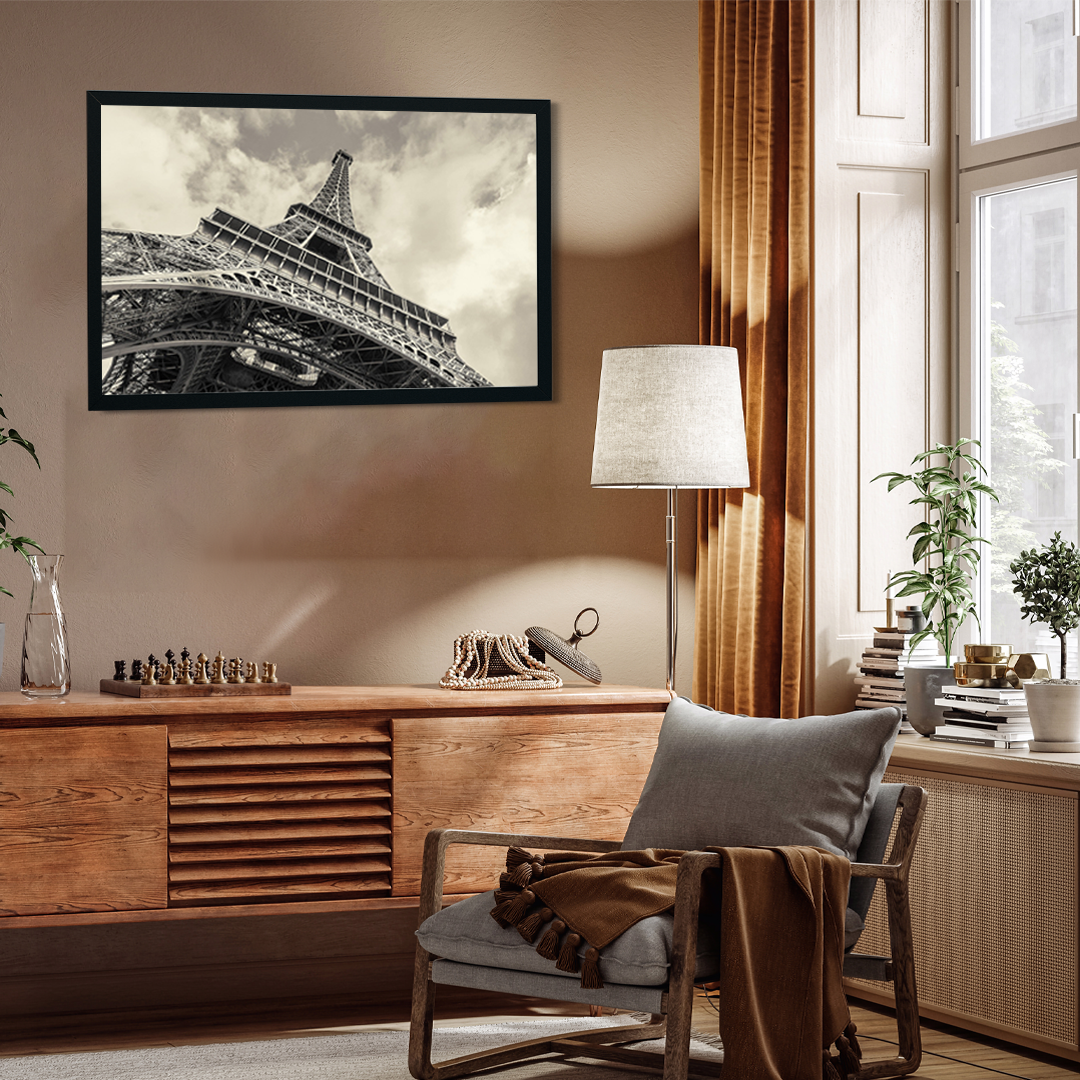 Eiffel Tower Framed Wall Painting 3 : 2 Horizontal Premium Wall Art Canvas by MeriDeewar