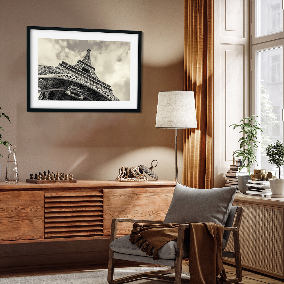 Eiffel Tower Framed Wall Painting 3 : 2 Horizontal Premium Wall Art Canvas by MeriDeewar