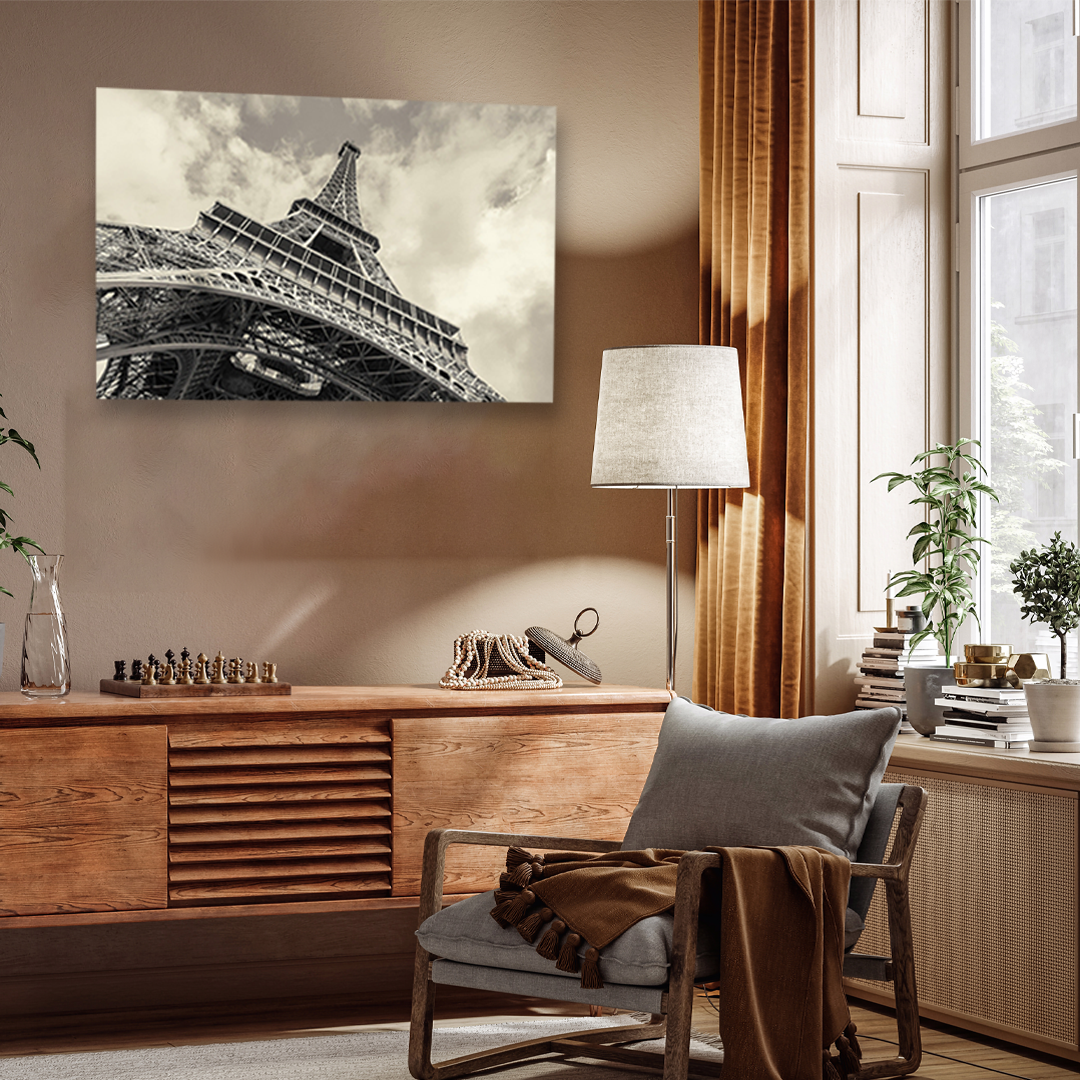 Eiffel Tower Framed Wall Painting 3 : 2 Horizontal Premium Wall Art Canvas by MeriDeewar