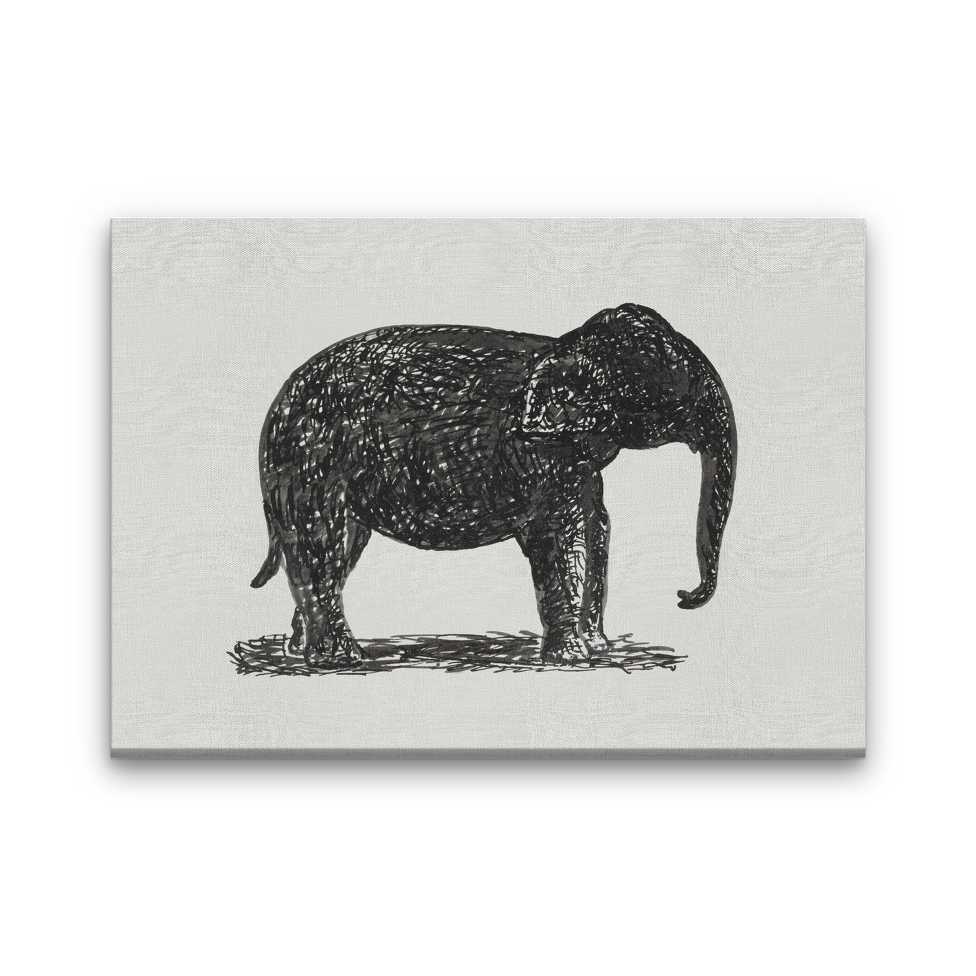 Elephant drawing Painting 3 : 2 Horizontal Premium Wall Art Canvas by MeriDeewar