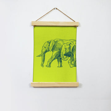 Elephant Forest Hanging Canvas Painting - Meri Deewar Hanging Canvas Premium Wall Art Canvas by MeriDeewar