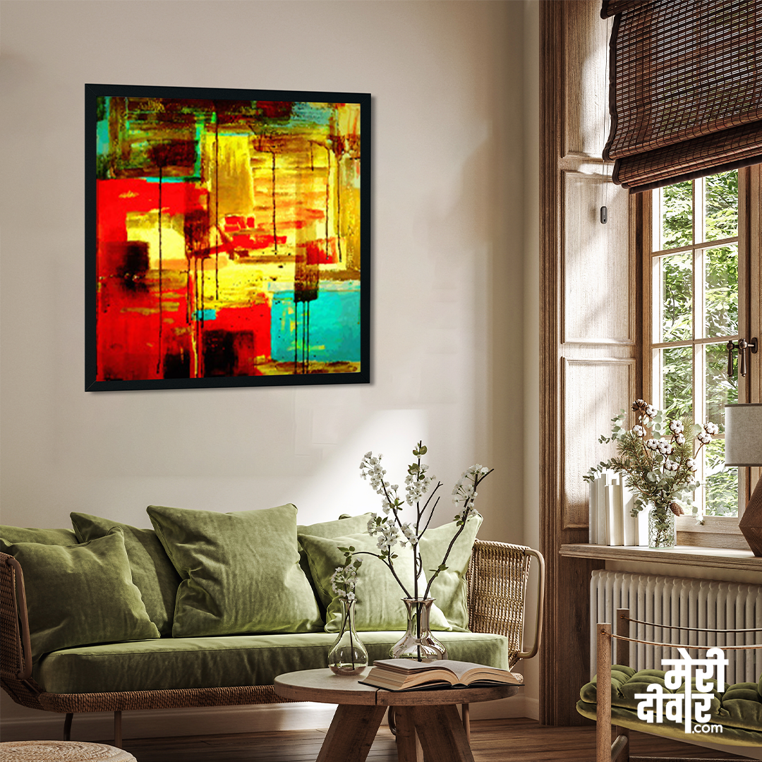 Emotional Abstract Art Wall Painting 1 : 1 Square Premium Wall Art Canvas by MeriDeewar
