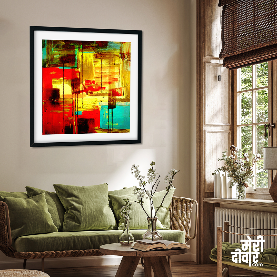 Emotional Abstract Art Wall Painting 1 : 1 Square Premium Wall Art Canvas by MeriDeewar