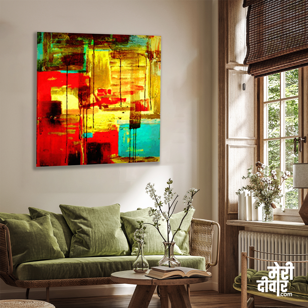 Emotional Abstract Art Wall Painting 1 : 1 Square Premium Wall Art Canvas by MeriDeewar