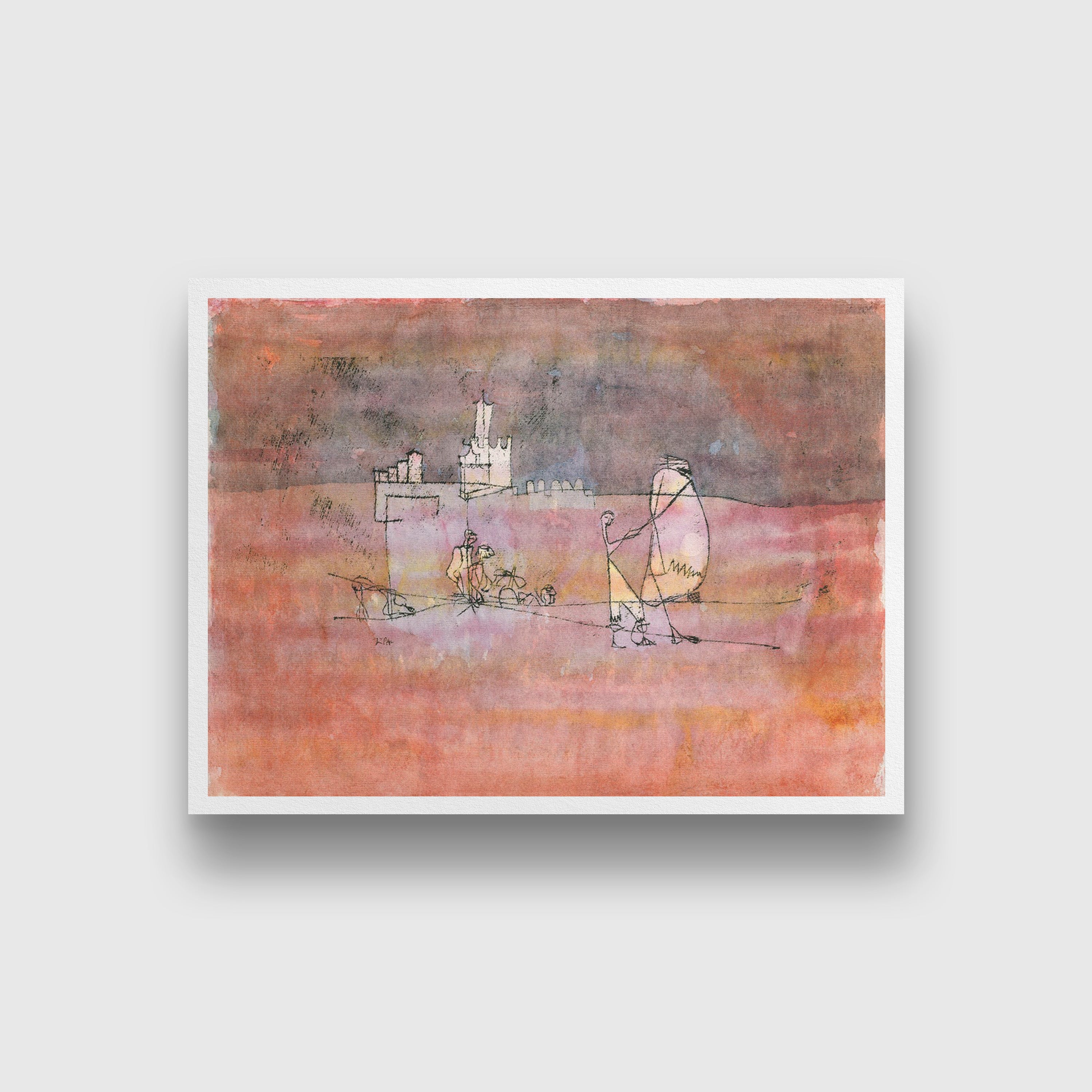 Episode Before an Arab Town painting - Meri Deewar 4 : 3 Horizontal Premium Wall Art Canvas by MeriDeewar