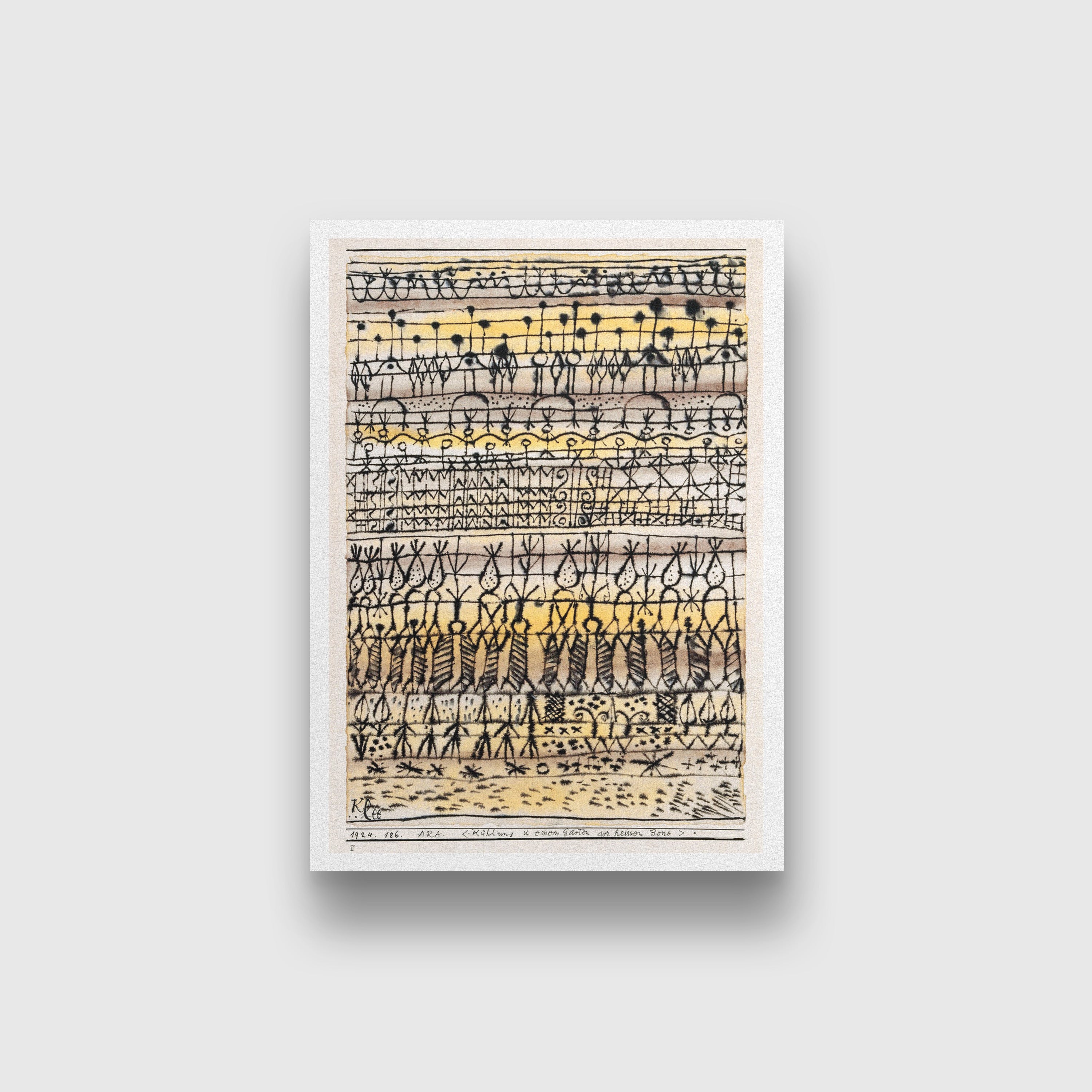 ERA Cooling in a hot zone garden  drawing painting - Meri Deewar 3 : 4.2 Vertical Premium Wall Art Canvas by MeriDeewar