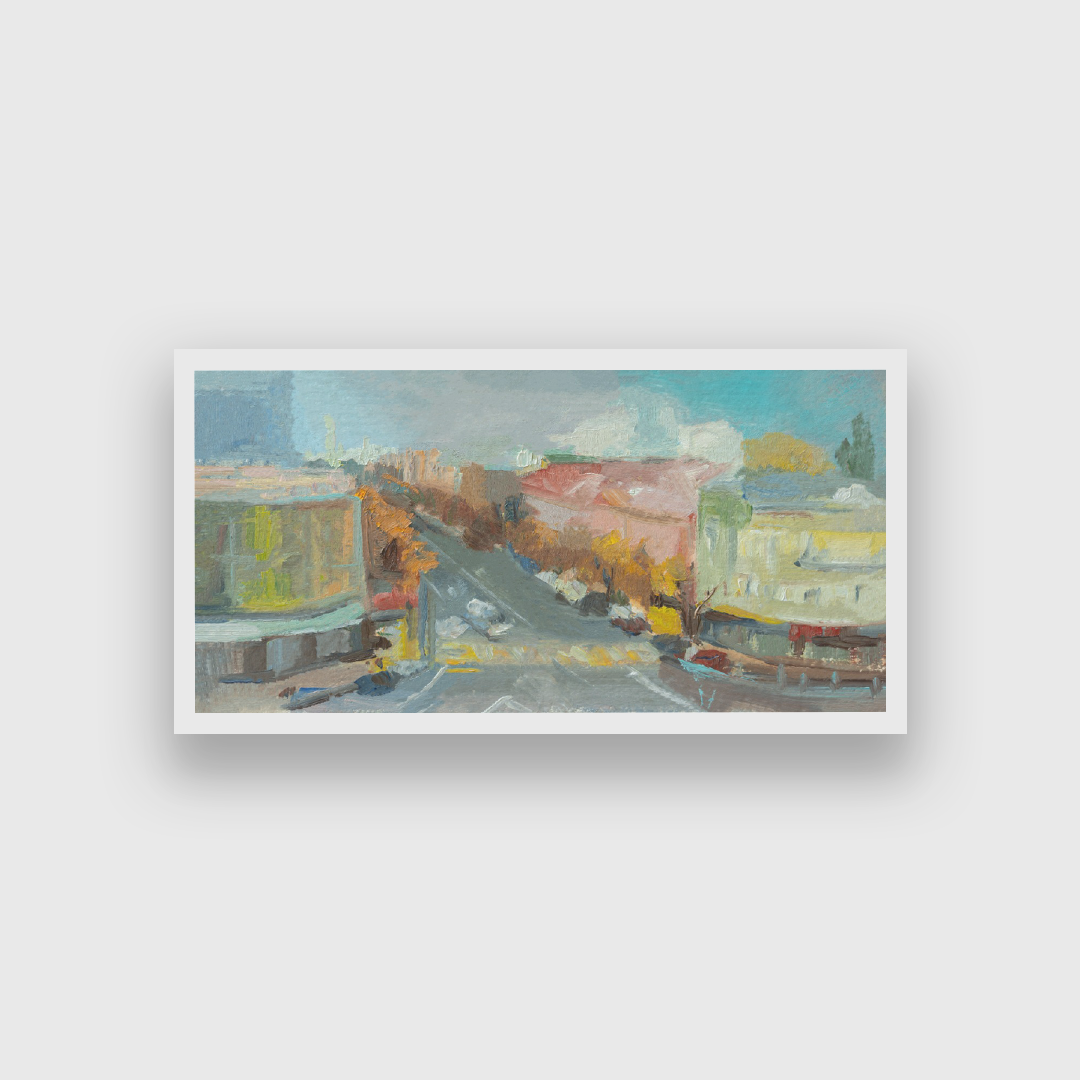 Etude Architecture Landscape Painting 4 : 3 Horizontal Premium Wall Art Canvas by MeriDeewar
