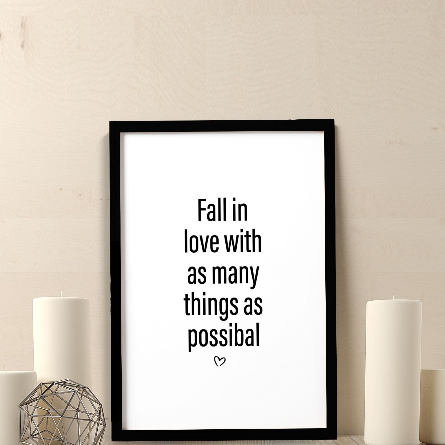 Fall In Love _Poster Poster A3 / Poster Premium Wall Art Canvas by MeriDeewar