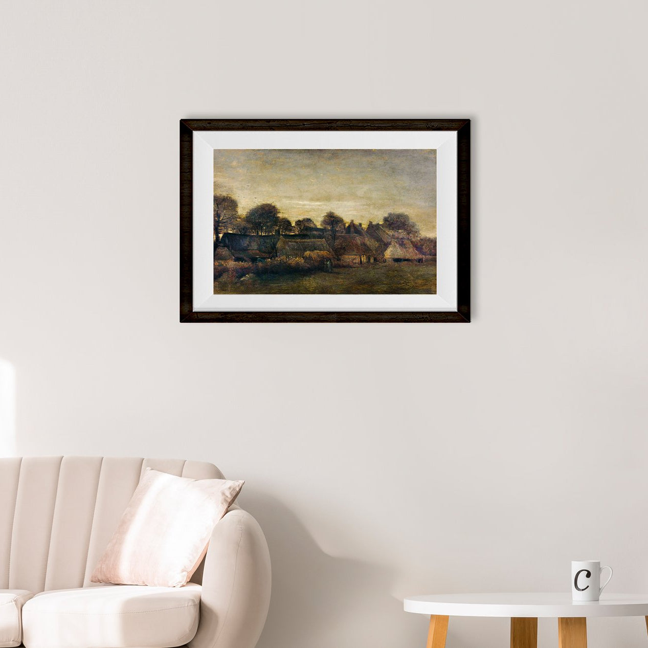 Farming Village at Twilight By Van Gogh Painting - Meri Deewar 3 : 2 Horizontal Premium Wall Art Canvas by MeriDeewar