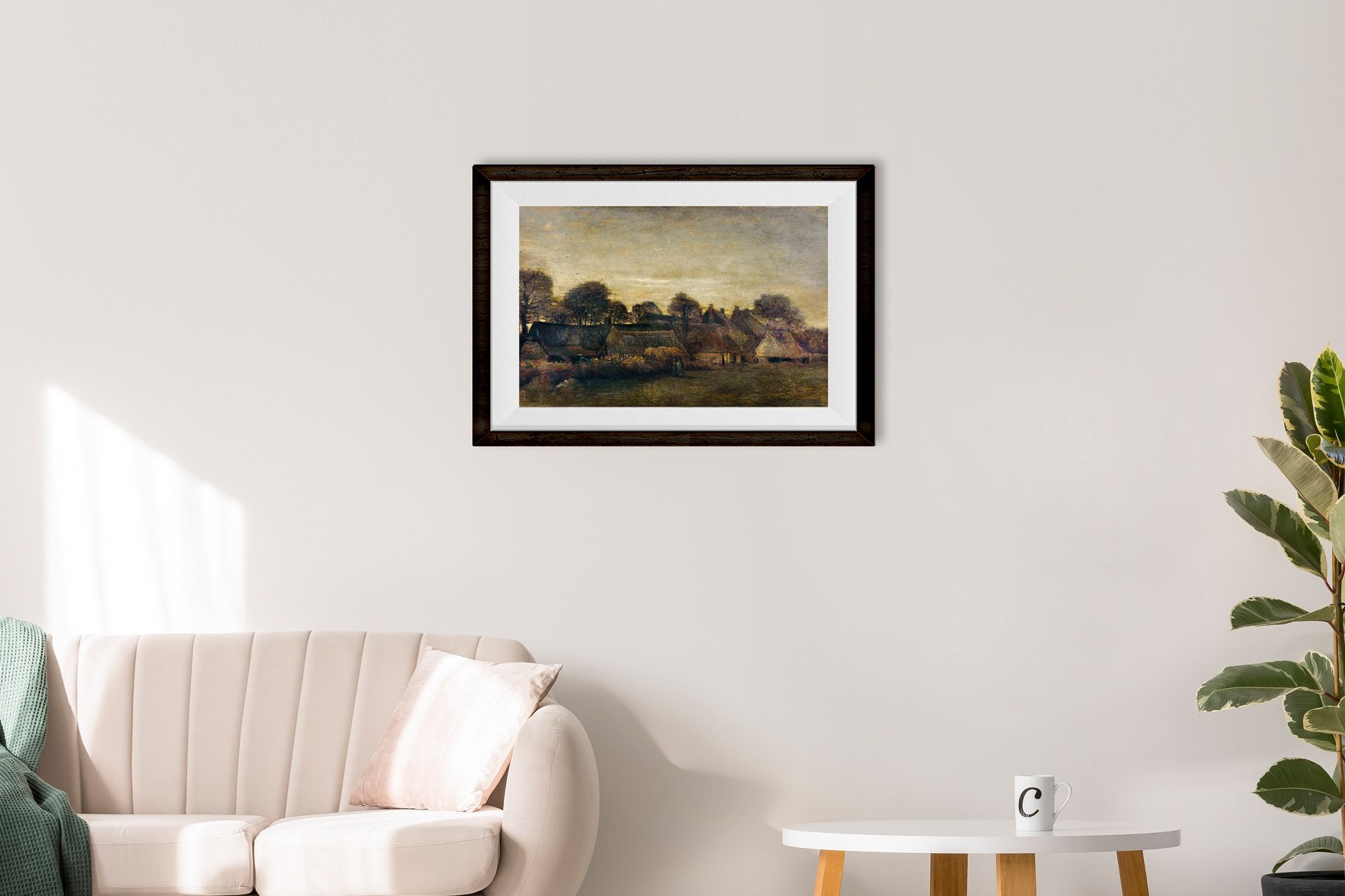 Farming Village at Twilight By Van Gogh Painting - Meri Deewar 3 : 2 Horizontal Premium Wall Art Canvas by MeriDeewar