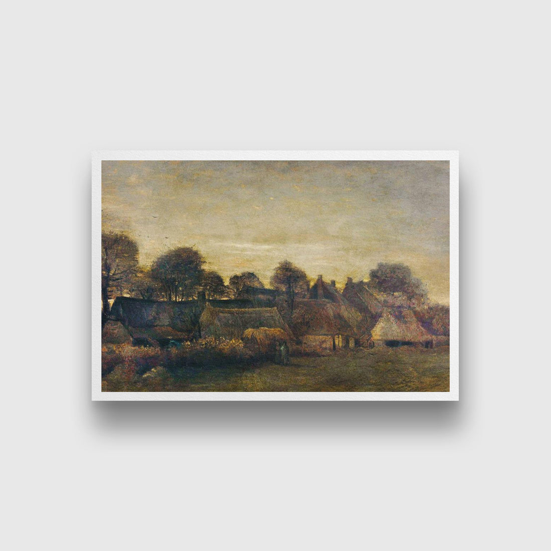 Farming Village at Twilight By Van Gogh Painting - Meri Deewar 3 : 2 Horizontal Premium Wall Art Canvas by MeriDeewar