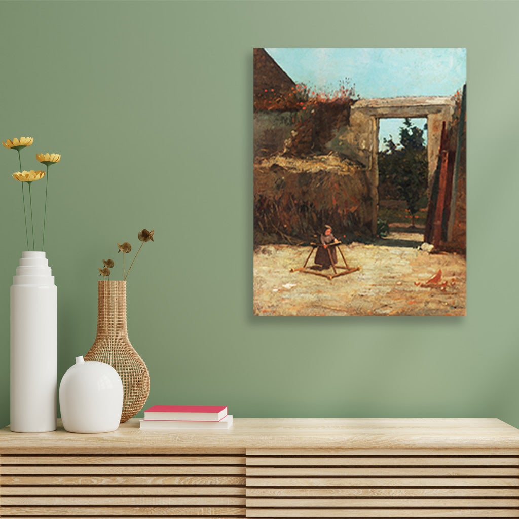 Farmyard painting - Meri Deewar 4 :5 Vertical Premium Wall Art Canvas by MeriDeewar