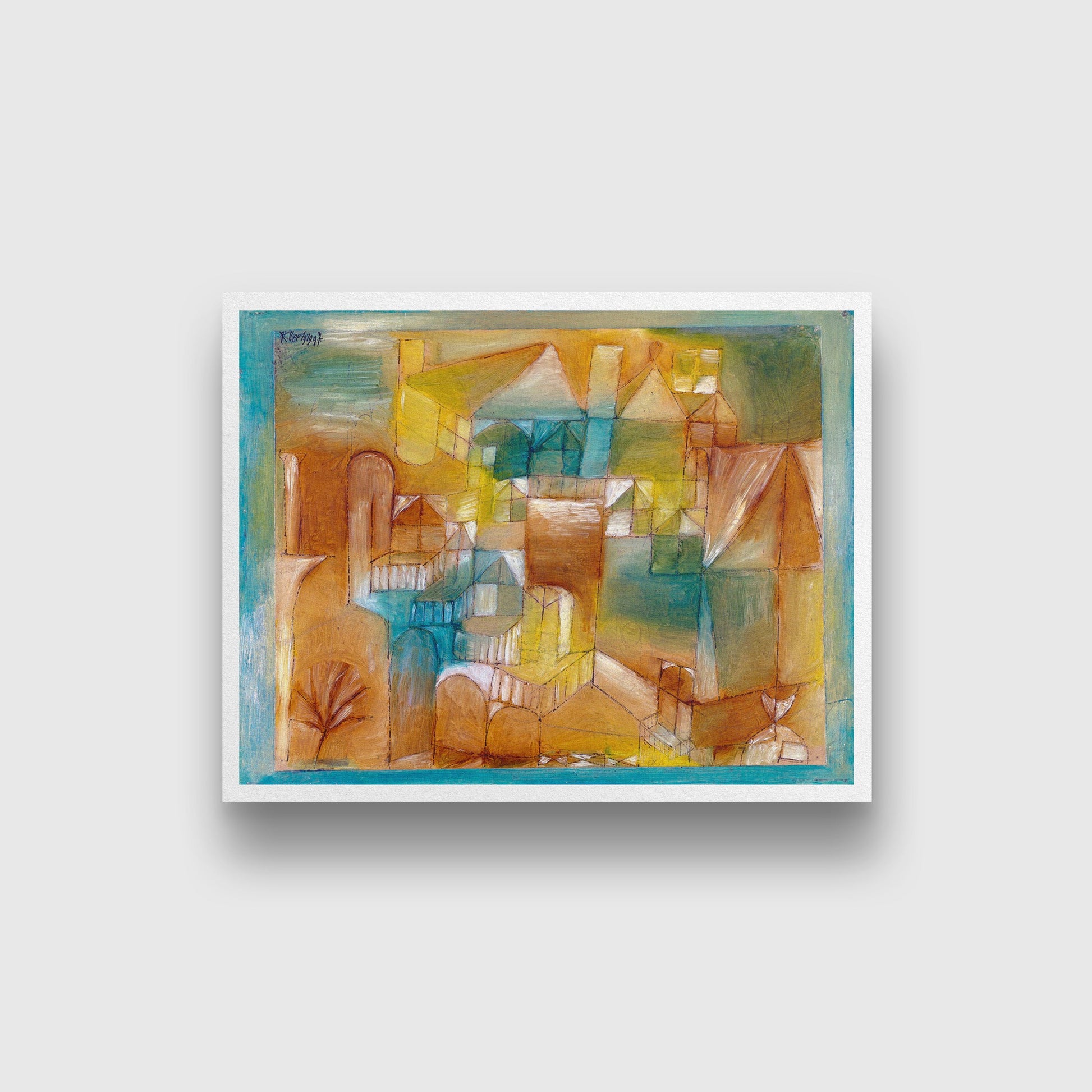 Fasçsade brown-green painting - Meri Deewar 4 : 3 Horizontal Premium Wall Art Canvas by MeriDeewar