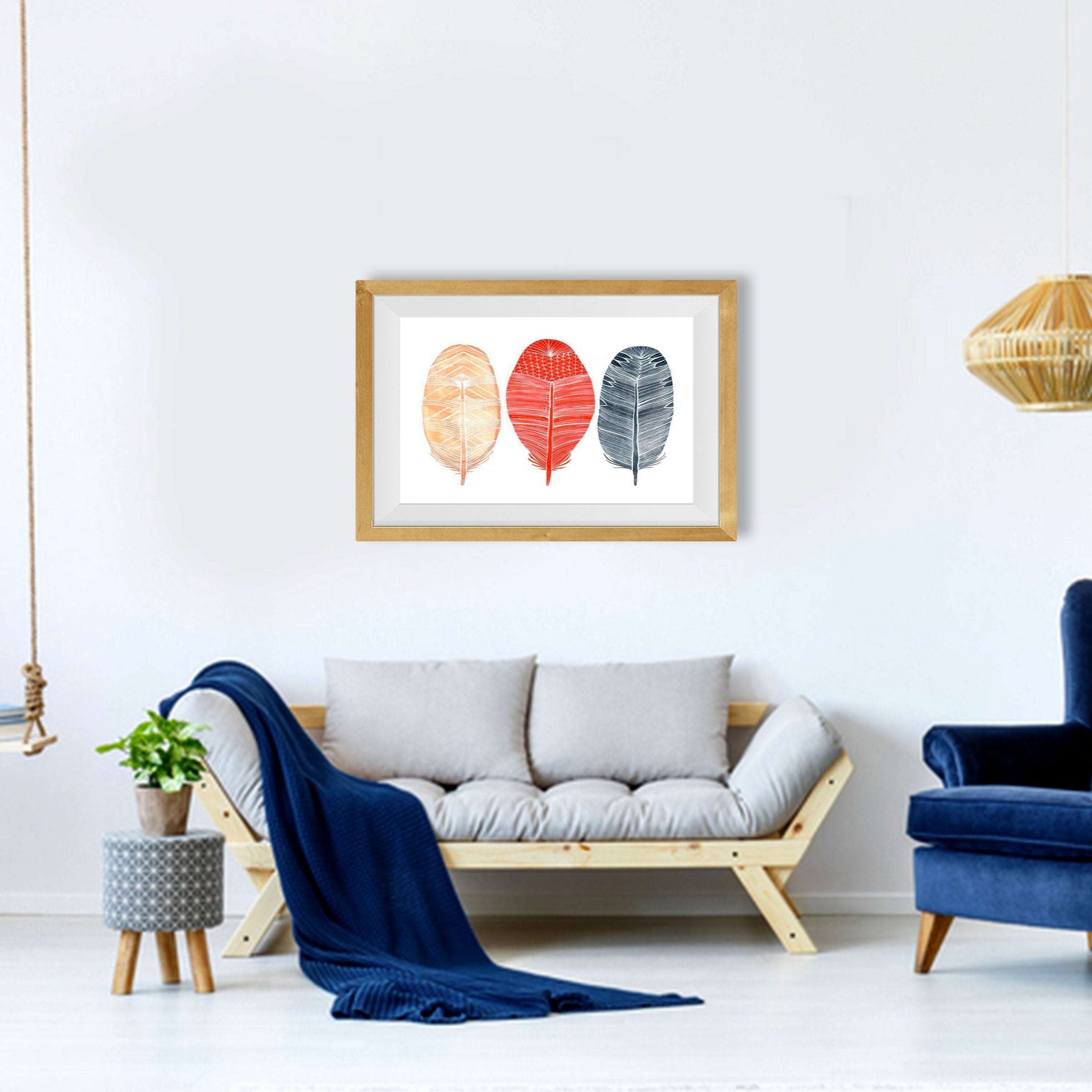 Feathers Painting Painting - Meri Deewar 3 : 2 Horizontal Premium Wall Art Canvas by MeriDeewar