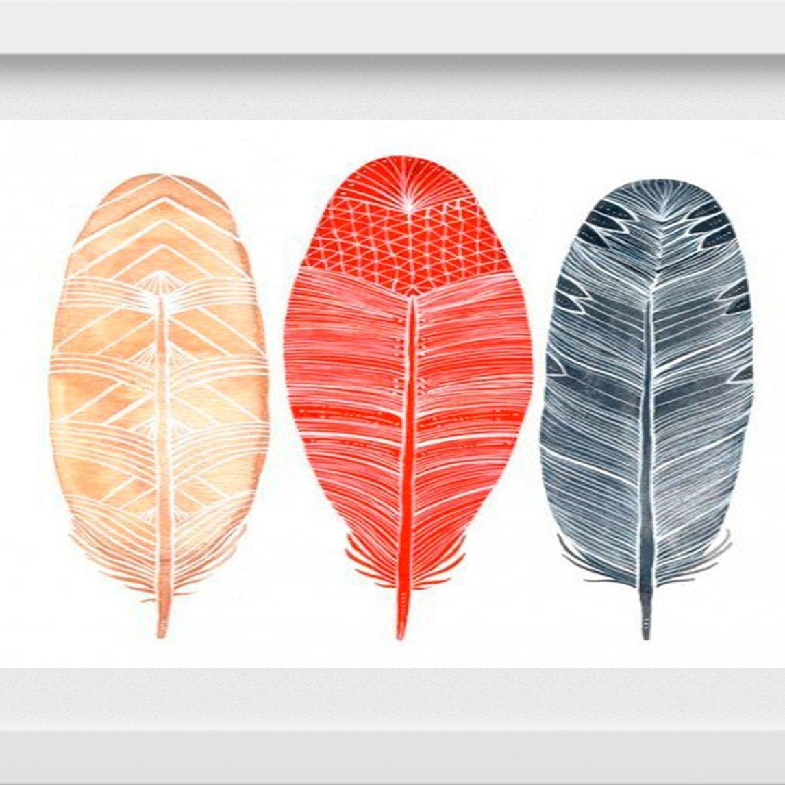 Feathers Painting Painting - Meri Deewar 3 : 2 Horizontal Premium Wall Art Canvas by MeriDeewar