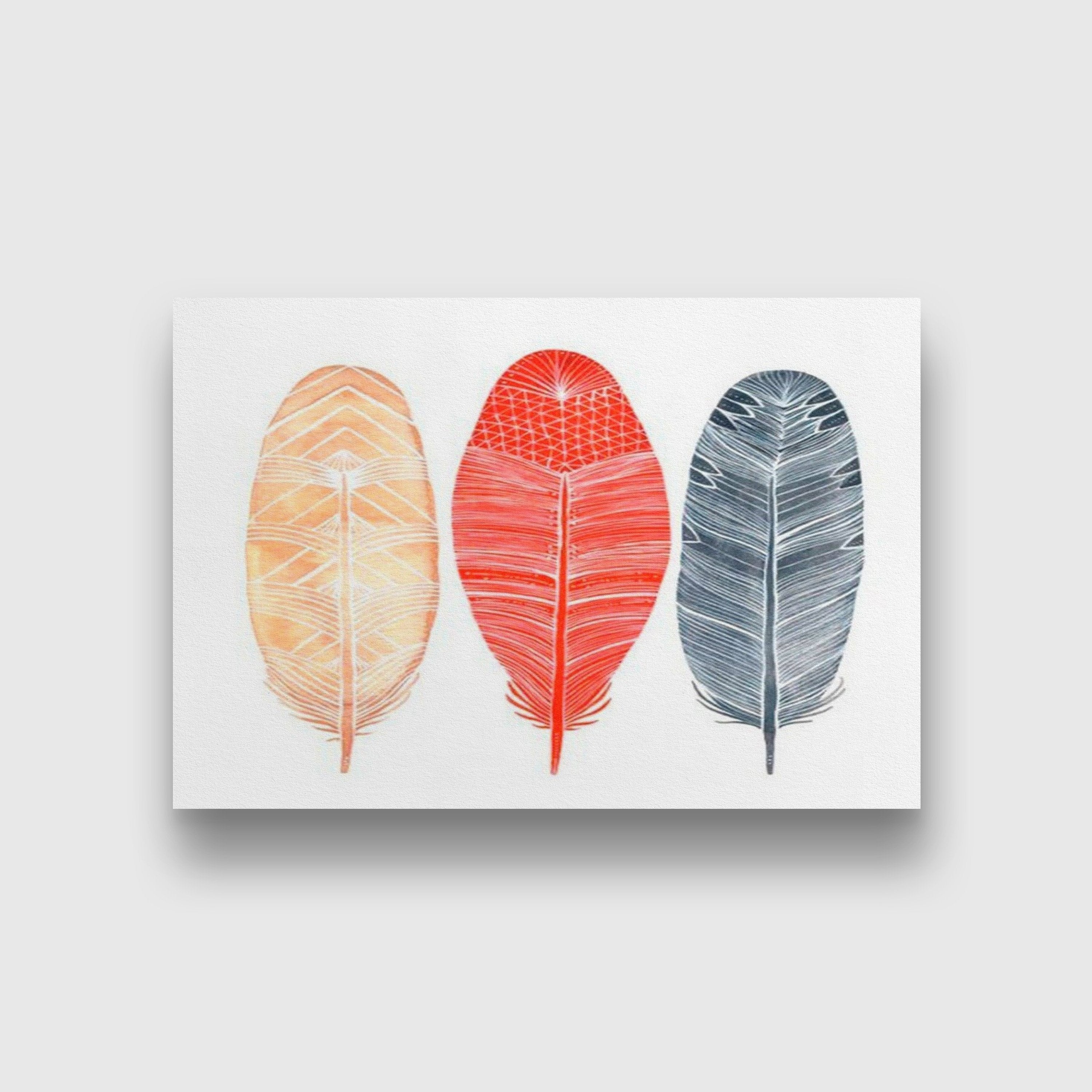 Feathers Painting Painting - Meri Deewar 3 : 2 Horizontal Premium Wall Art Canvas by MeriDeewar