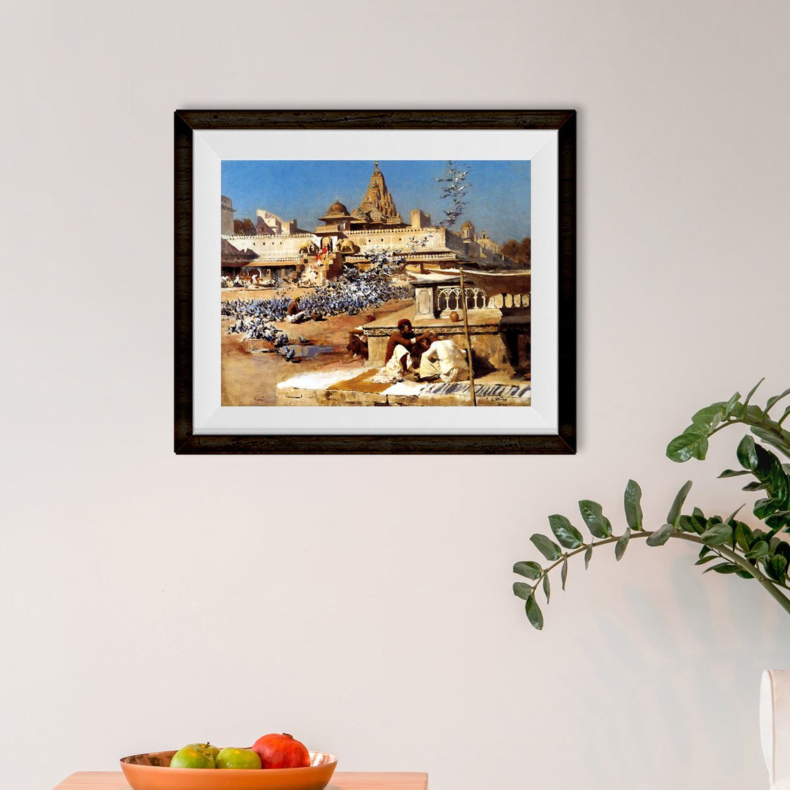 Feeding the sacred pigeons Painting - Meri Deewar 6 : 5 Horizontal Premium Wall Art Canvas by MeriDeewar