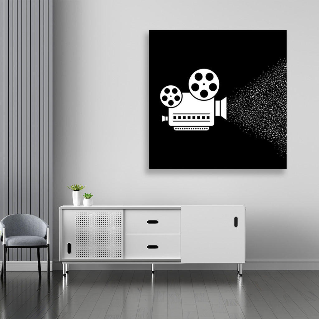 film camera painting 1 : 1 Square Premium Wall Art Canvas by MeriDeewar