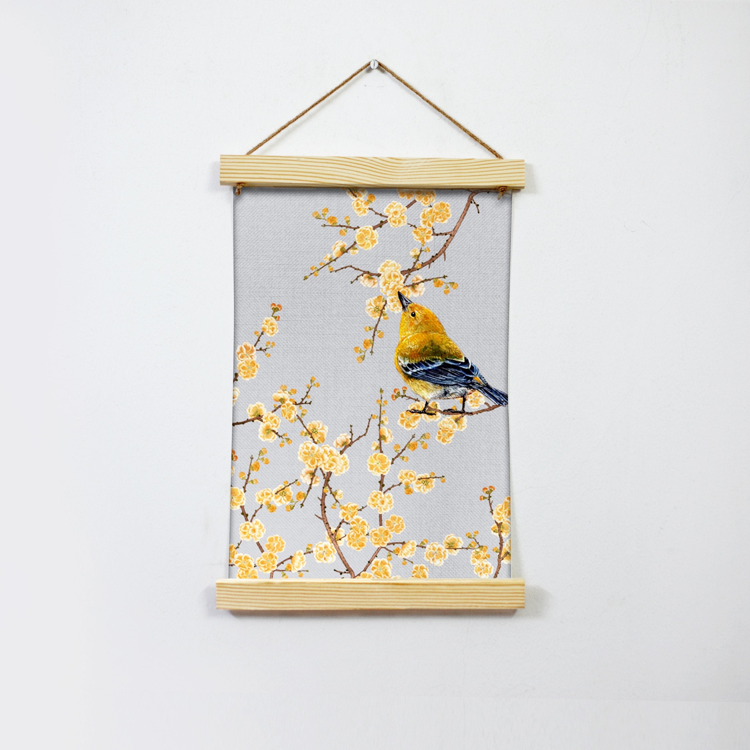Finch Bird Hanging Canvas Painting - Meri Deewar Hanging Canvas Premium Wall Art Canvas by MeriDeewar