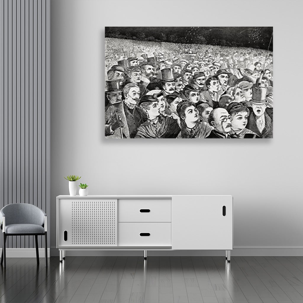 Fireworks on the Night of the Fourth of July painting - Meri Deewar 3 : 2 Horizontal Premium Wall Art Canvas by MeriDeewar