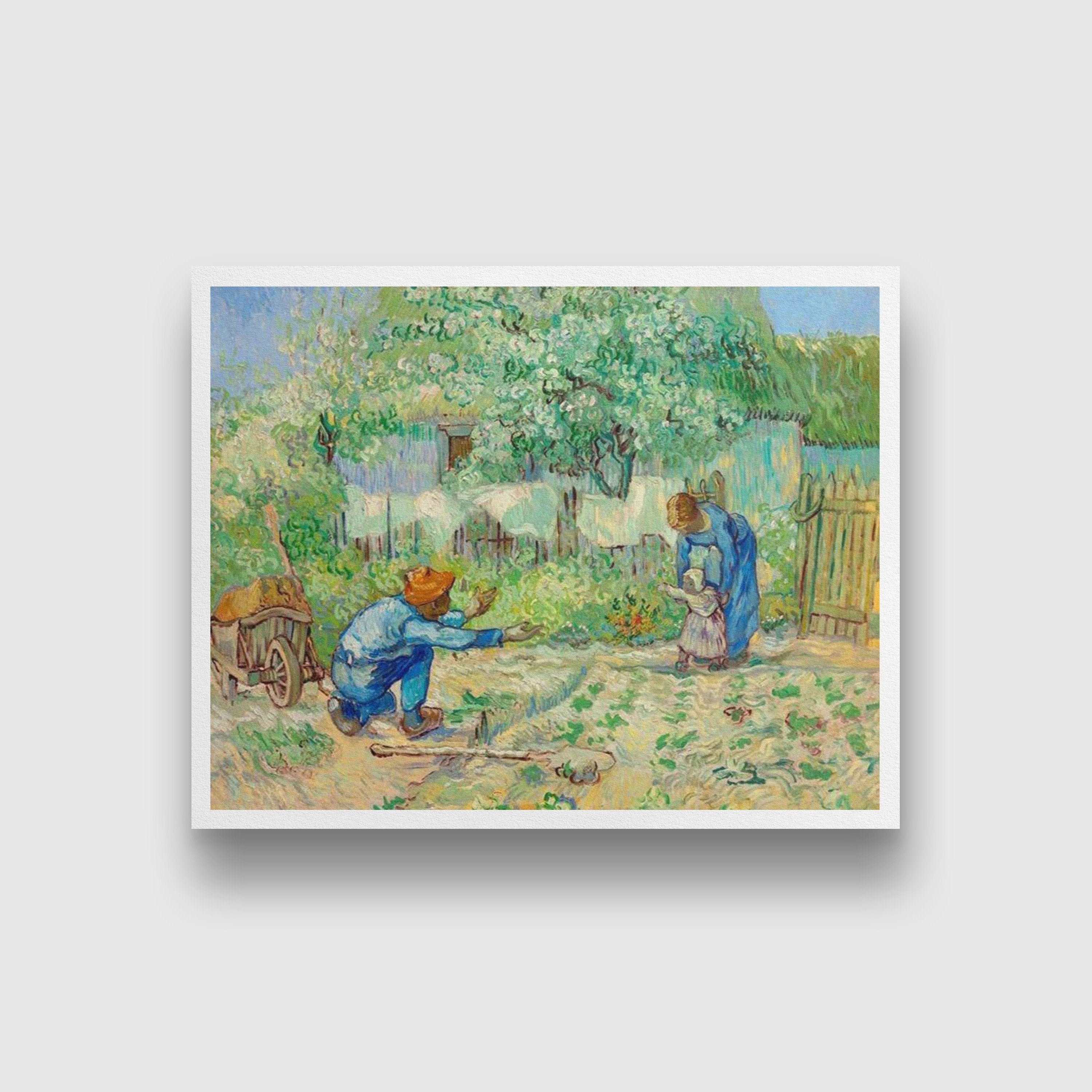First Steps By Van Gogh Painting - Meri Deewar 5 : 4 Horizontal Premium Wall Art Canvas by MeriDeewar