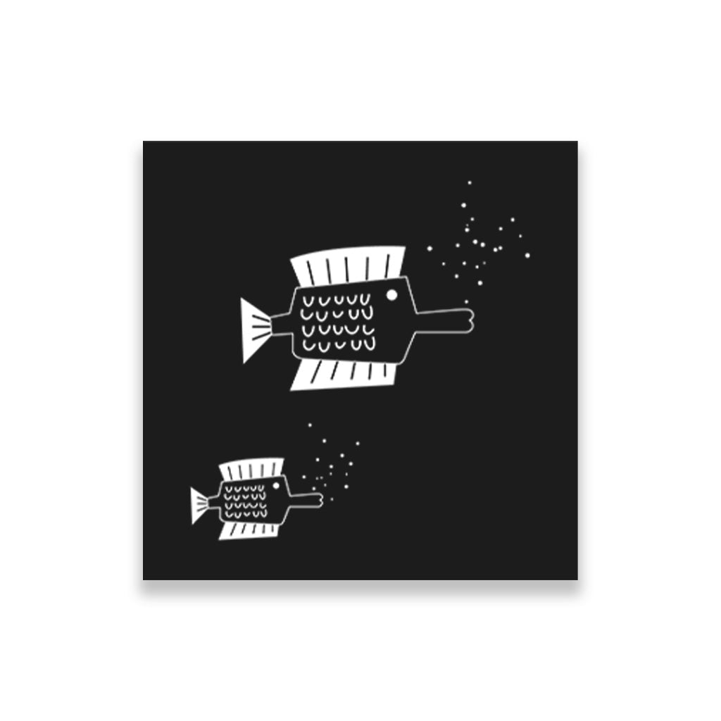 fish painting 1 : 1 Square Premium Wall Art Canvas by MeriDeewar