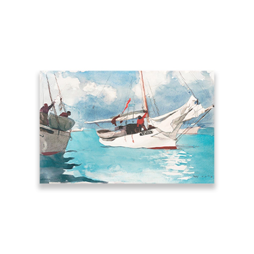 Fishing Boats Key West painting - Meri Deewar 3 : 2 Horizontal Premium Wall Art Canvas by MeriDeewar