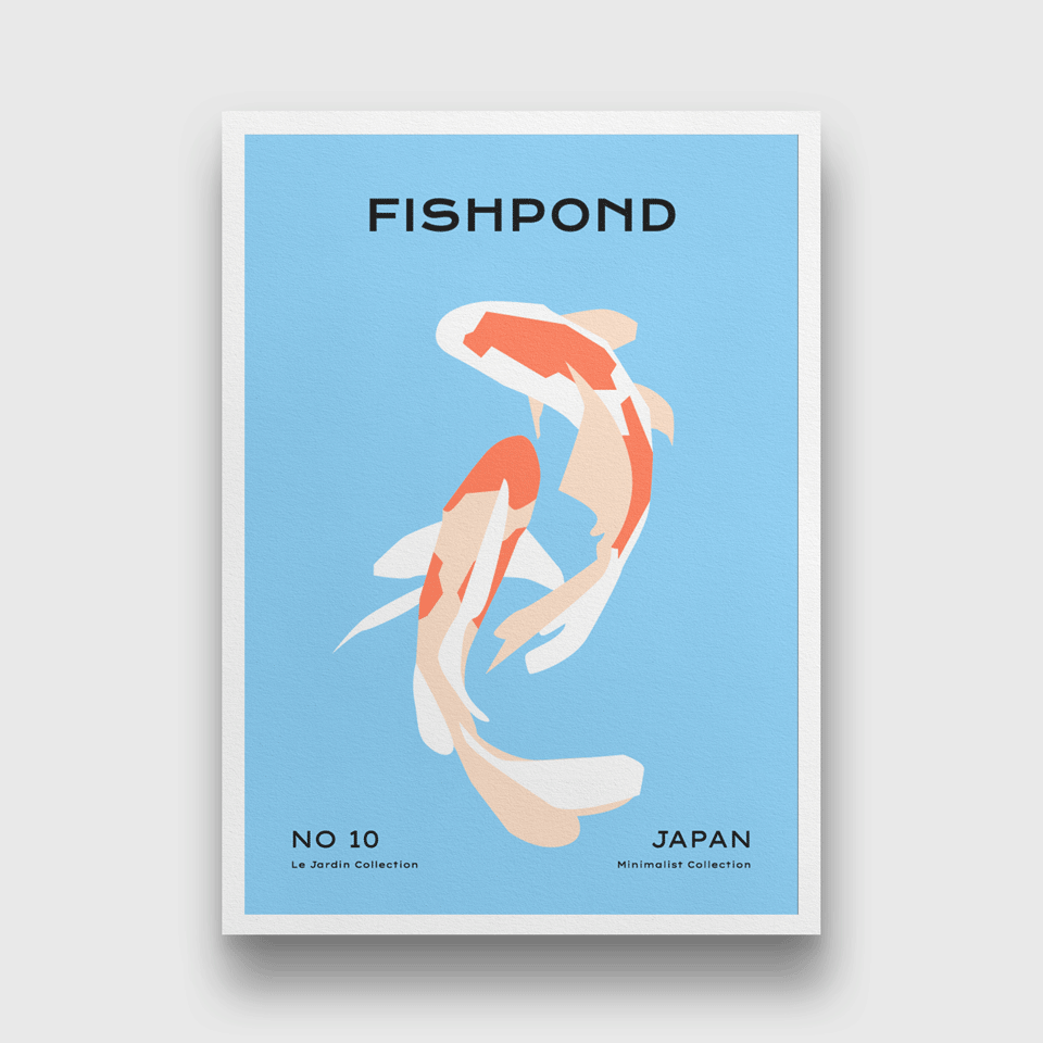 Fishpond Painting 3 : 4.2 Vertical Premium Wall Art Canvas by MeriDeewar