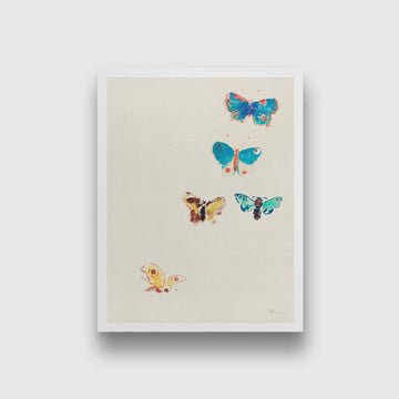 Five Butterflies painting 3 : 4 Vertical Premium Wall Art Canvas by MeriDeewar