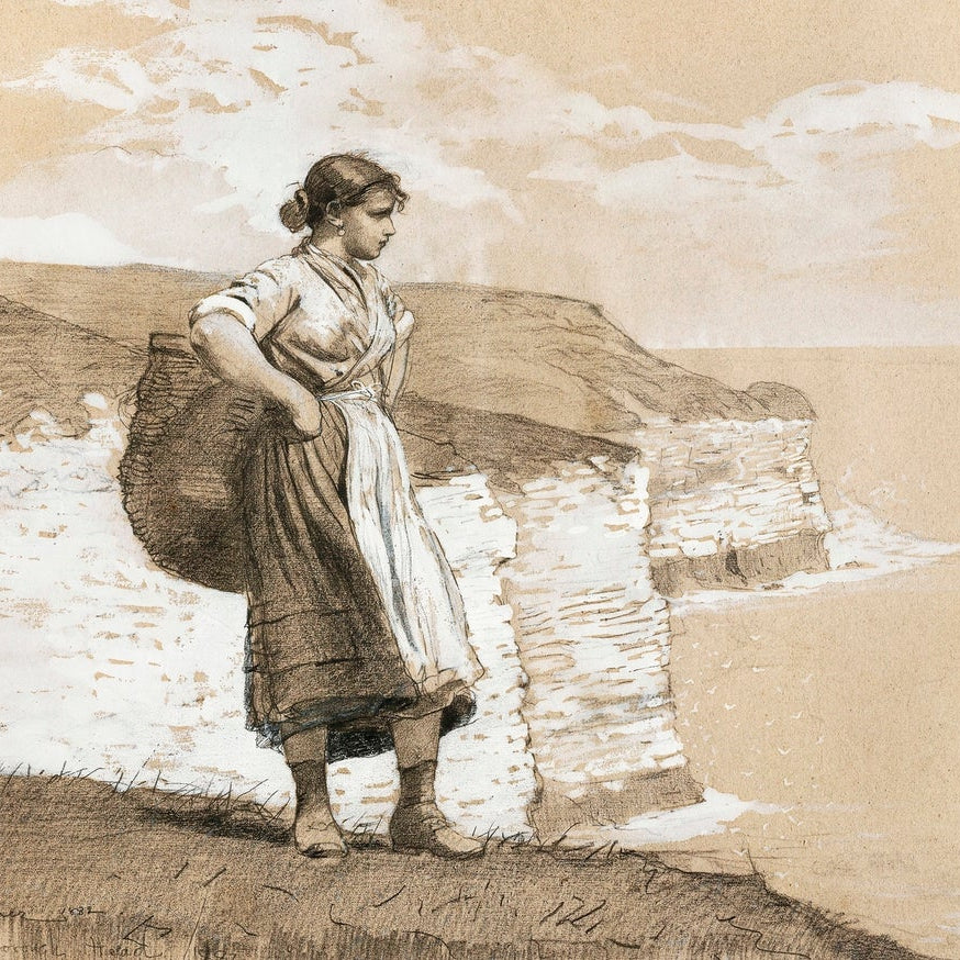 Flamborough Head painting - Meri Deewar 4 : 3 Horizontal Premium Wall Art Canvas by MeriDeewar
