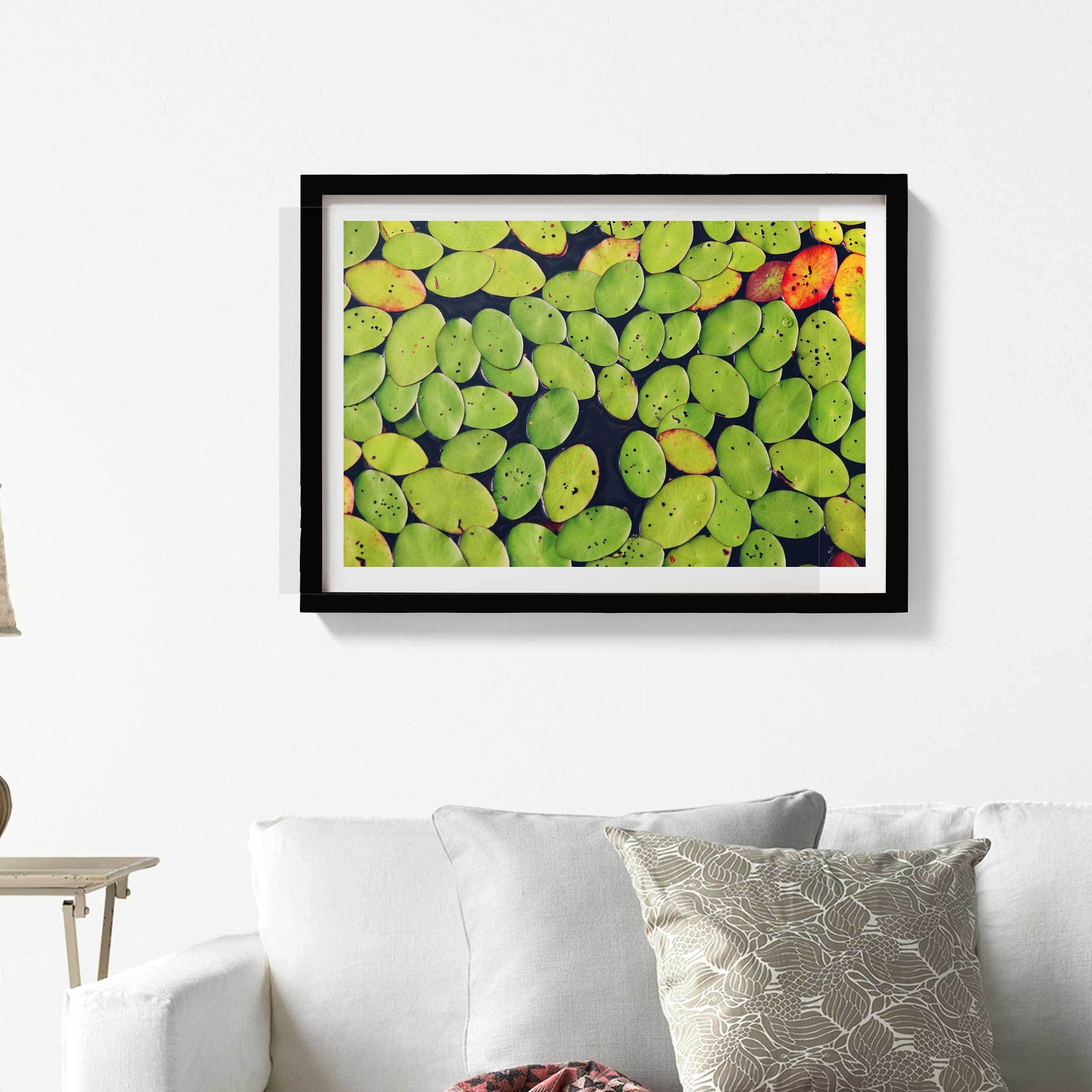 Floating Leaves Painting - Meri Deewar 3 : 2 Horizontal Premium Wall Art Canvas by MeriDeewar