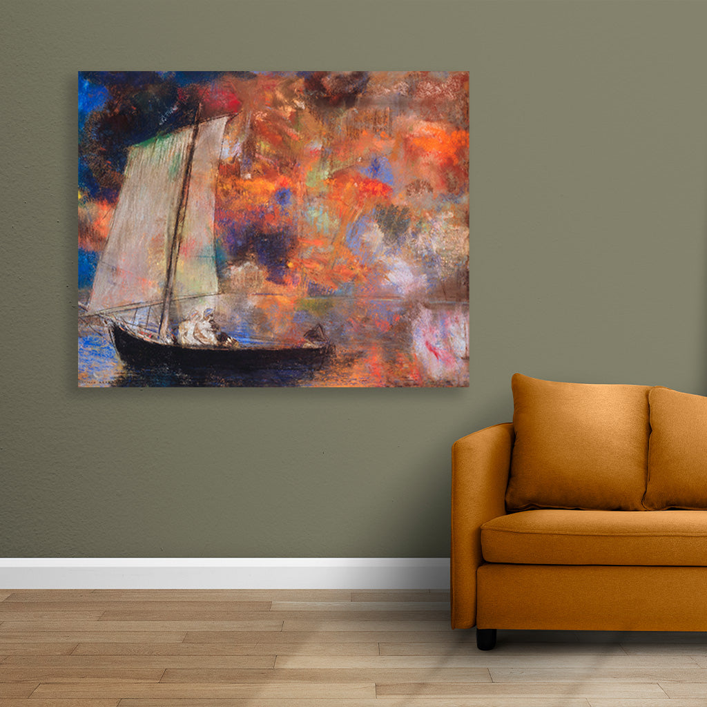 Flower Clouds painting 5 : 4 Horizontal Premium Wall Art Canvas by MeriDeewar
