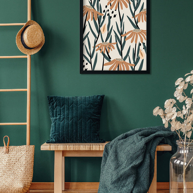 Flower Pattern Style Painting 2 : 3 Vertical Premium Wall Art Canvas by MeriDeewar