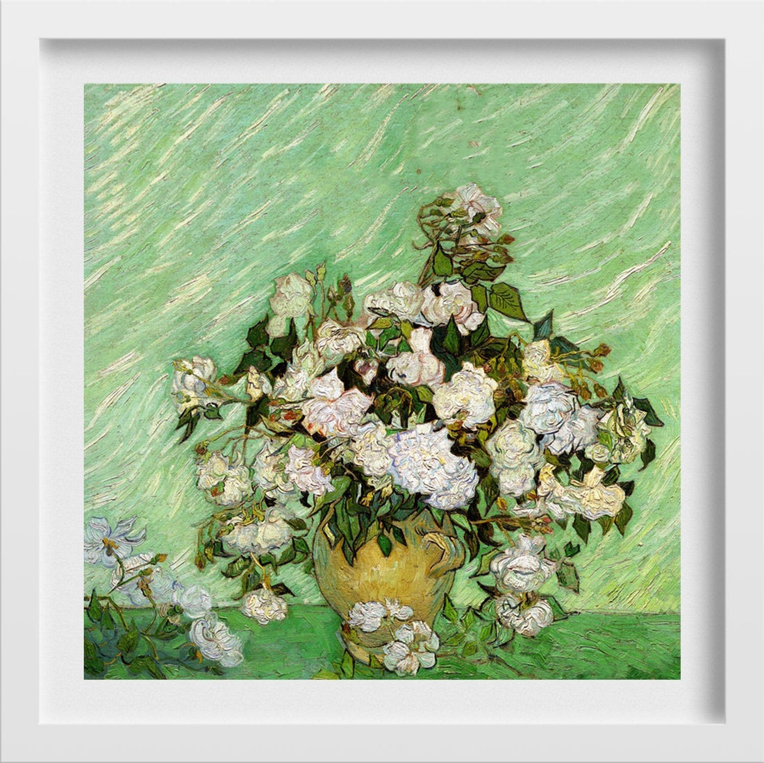 Flower Pot Painting - Meri Deewar 1 : 1 Square Premium Wall Art Canvas by MeriDeewar