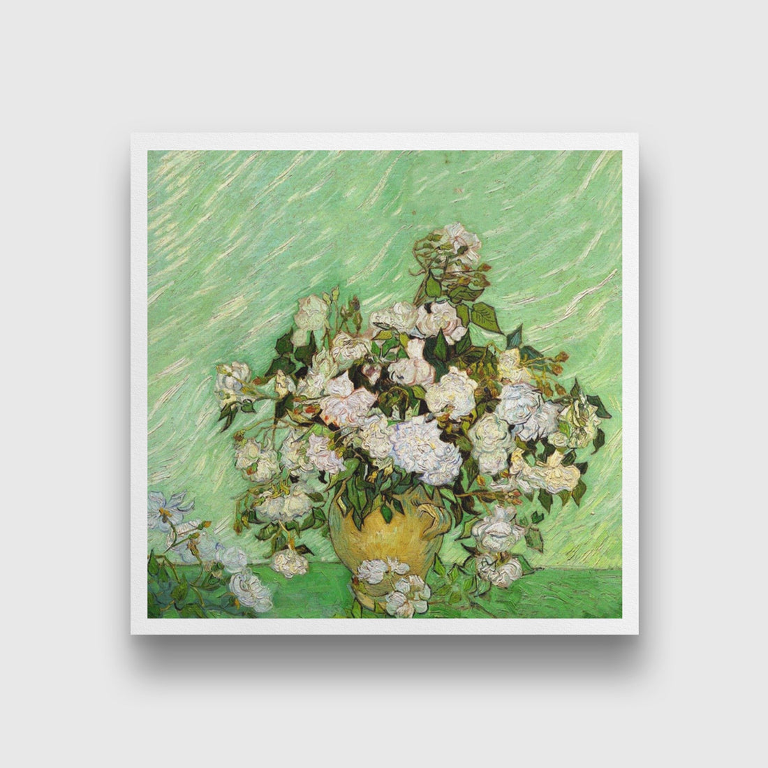 Flower Pot Painting - Meri Deewar 1 : 1 Square Premium Wall Art Canvas by MeriDeewar