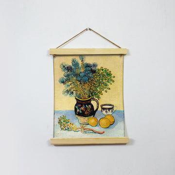 Flower Vase By Van Gogh Hanging Canvas Painting - Meri Deewar Hanging Canvas Premium Wall Art Canvas by MeriDeewar