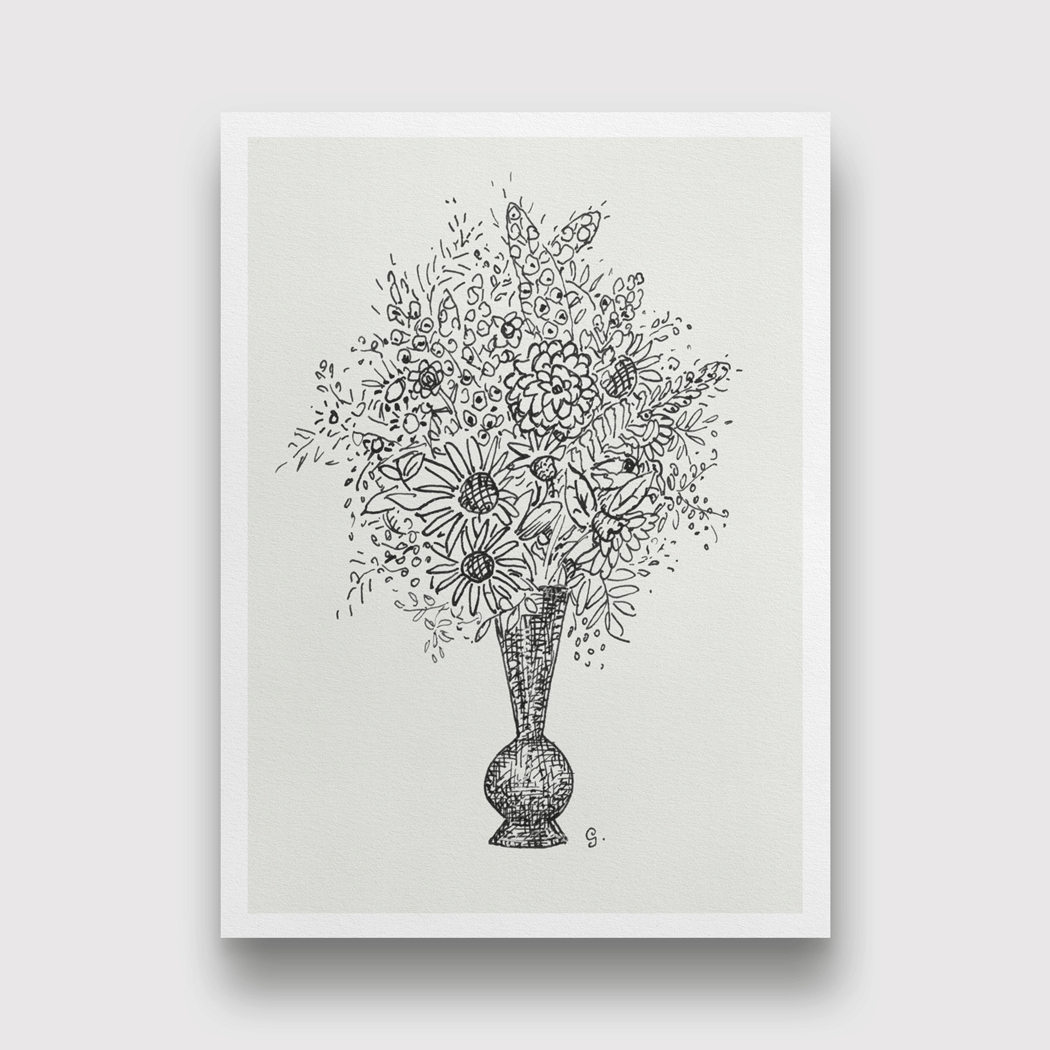 Flower vase Painting 3 : 4.2 Vertical Premium Wall Art Canvas by MeriDeewar